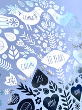 Load image into Gallery viewer, 10th Tin Wedding Anniversary Family Tree Print