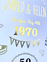 Load image into Gallery viewer, 50th Golden Wedding Anniversary Story Of Us Print