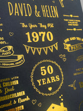 Load image into Gallery viewer, 50th Golden Wedding Anniversary Story Of Us Print
