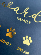 Load image into Gallery viewer, A Personalised Family Print which includes Pets names