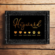 Load image into Gallery viewer, A Personalised Family Print which includes Pets names
