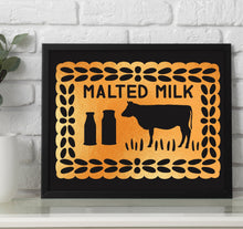 Load image into Gallery viewer, Personalised Malted Milk Foil Print, Kitchen Wall Art, Biscuit Art Print, Kitchen Decor, Malted Milk Gift, Retro Art Print, Biscuit Lover