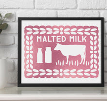 Load image into Gallery viewer, Personalised Malted Milk Foil Print, Kitchen Wall Art, Biscuit Art Print, Kitchen Decor, Malted Milk Gift, Retro Art Print, Biscuit Lover