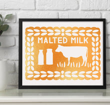 Load image into Gallery viewer, Personalised Malted Milk Foil Print, Kitchen Wall Art, Biscuit Art Print, Kitchen Decor, Malted Milk Gift, Retro Art Print, Biscuit Lover