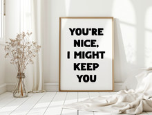 Load image into Gallery viewer, You're Nice Print
