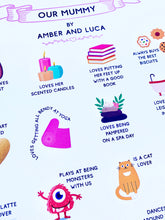 Load image into Gallery viewer, Personalised Illustrated Mum Print