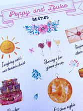Load image into Gallery viewer, Personalised Illustrated Friend Print