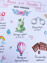 Load image into Gallery viewer, Personalised Illustrated Friend Print