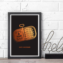 Load image into Gallery viewer, 9th Copper Wedding Anniversary Sardine Print