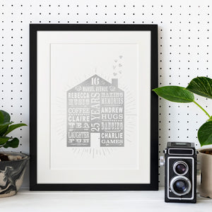 25th Silver Wedding Anniversary Home Print