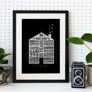 25th Silver Wedding Anniversary Home Print