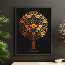 Load image into Gallery viewer, 19th Bronze Anniversary Family Tree Print
