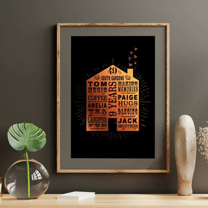 9th Copper Anniversary Home Print