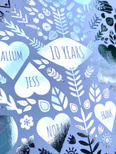 Load image into Gallery viewer, 10th Tin Wedding Anniversary Family Tree Print