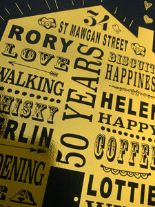 50th Golden Wedding Anniversary Home Print