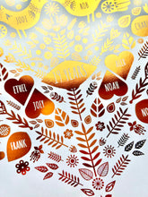 Load image into Gallery viewer, 19th Bronze Anniversary Family Tree Print
