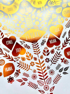 19th Bronze Anniversary Family Tree Print