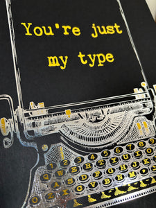 Personalised Vintage Typewriter Foil Print