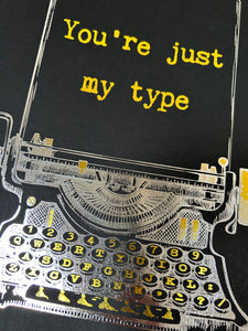 Personalised Vintage Typewriter Foil Print