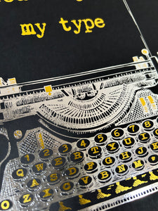 Personalised Vintage Typewriter Foil Print
