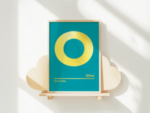 Personalised Letter 'O' Foiled Print