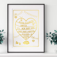 Load image into Gallery viewer, New Baby Girl Foil Print Gift