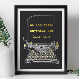 Personalised Vintage Typewriter Foil Print
