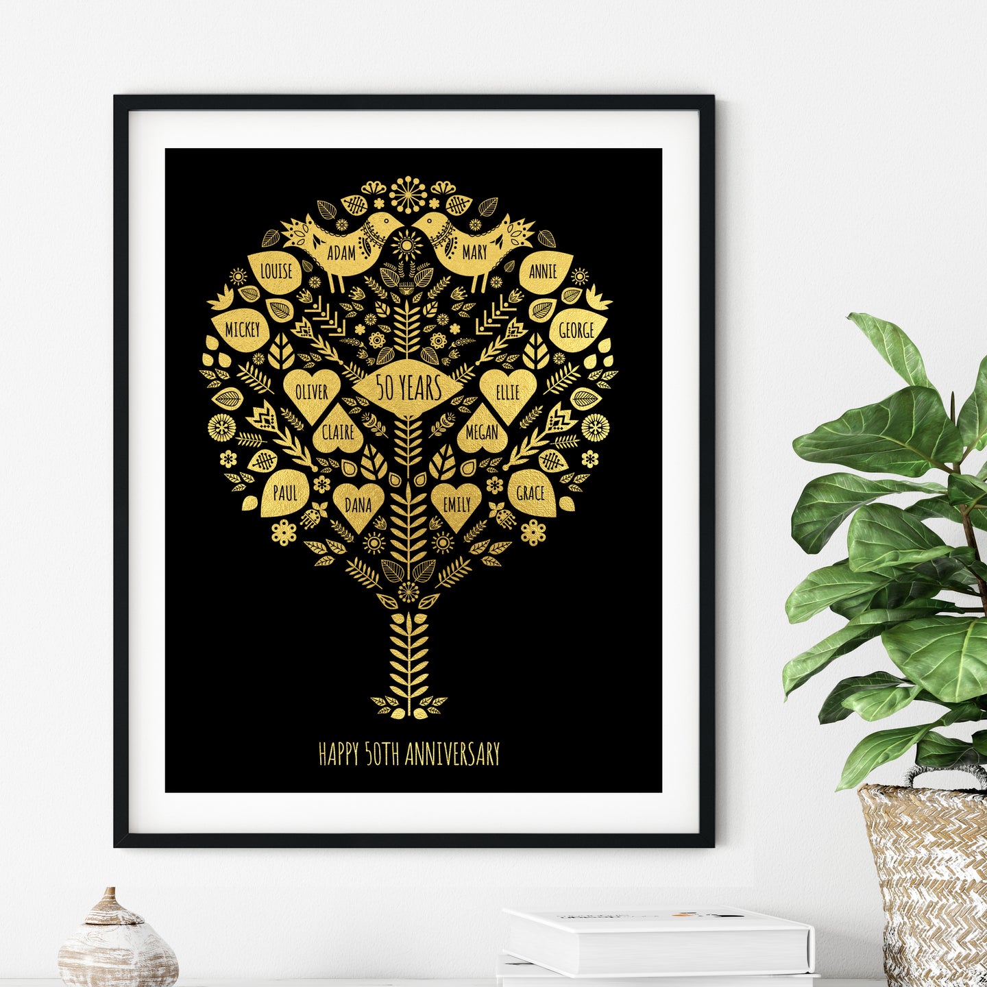50th Golden Anniversary Family Tree Print