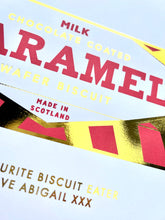 Load image into Gallery viewer, Personalised Tunnocks Caramel Wafer Print, Kitchen Wall Art, Biscuit Art Print, Kitchen Decor, Chocolate Wafer Gift, Mothers Day Gift