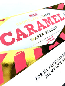Personalised Tunnocks Caramel Wafer Print, Kitchen Wall Art, Biscuit Art Print, Kitchen Decor, Chocolate Wafer Gift, Mothers Day Gift