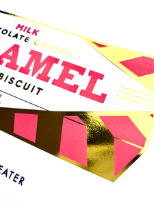 Personalised Tunnocks Caramel Wafer Print, Kitchen Wall Art, Biscuit Art Print, Kitchen Decor, Chocolate Wafer Gift, Mothers Day Gift