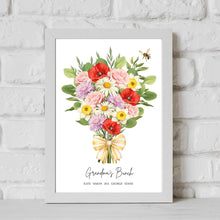 Load image into Gallery viewer, Grandma Print, Gift For Grandma, Custom Mothers Day Gift, Nana Print, Birth Month Flower Art, Birth Flower Print, Gift For Her, Birth Flower