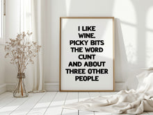 Load image into Gallery viewer, I Like Wine, Picky Bits Print
