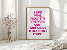 Load image into Gallery viewer, I Like Wine, Picky Bits Print