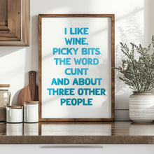 Load image into Gallery viewer, I Like Wine, Picky Bits Print