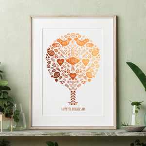 9th Copper Anniversary Family Tree Print