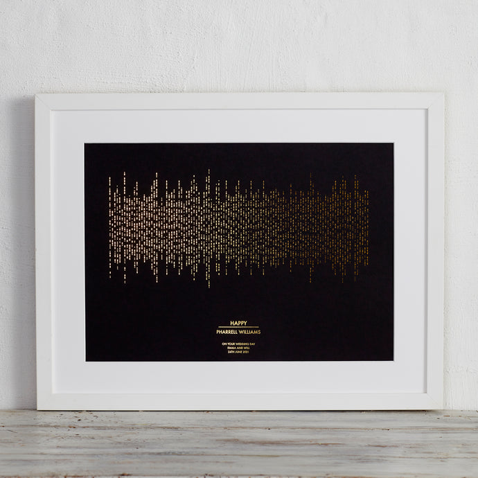 Vertical Lines Morse Code Song Lyric Print