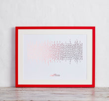 Load image into Gallery viewer, Vertical Lines Morse Code Song Lyric Print