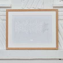Load image into Gallery viewer, Vertical Lines Morse Code Song Lyric Print