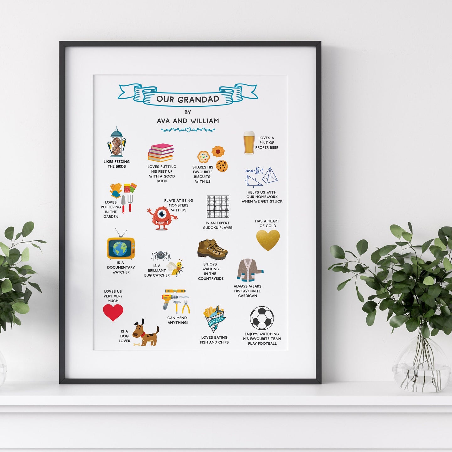 Personalised Illustrated Grandad Gift