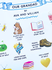 Personalised Illustrated Grandad Gift