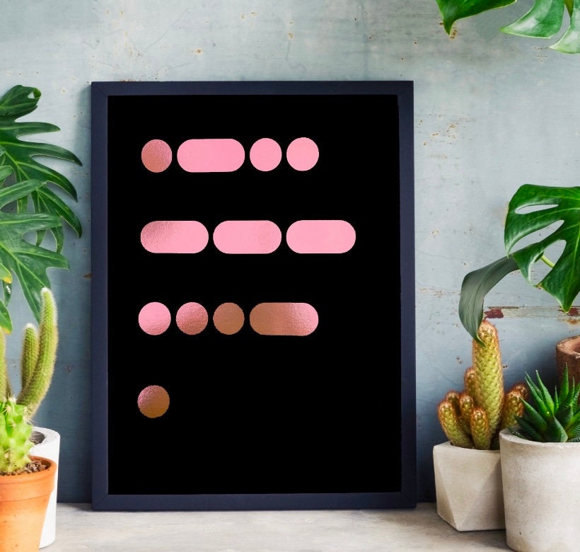 Morse Code Love Foil Print