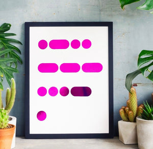 Morse Code Love Foil Print