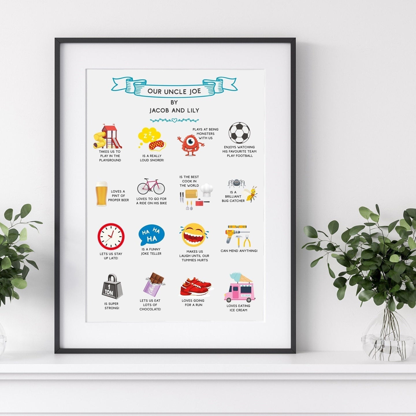 Personalised Illustrated Uncle Print
