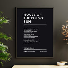 Load image into Gallery viewer, Personalised Favourite Song Lyrics Print