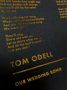 Personalised Favourite Song Lyrics Print