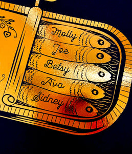 7th Copper Wedding Anniversary Sardine Print