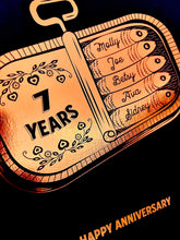 Load image into Gallery viewer, 7th Copper Wedding Anniversary Sardine Print
