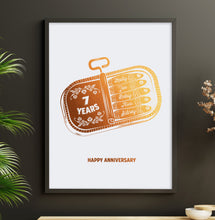 Load image into Gallery viewer, 7th Copper Wedding Anniversary Sardine Print