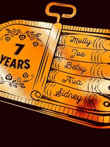 7th Copper Wedding Anniversary Sardine Print